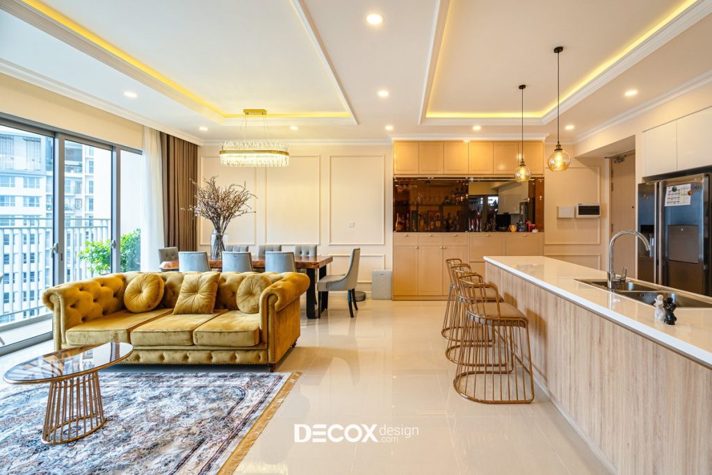 thiết kế nội thất phòng khách chung cư 100m2