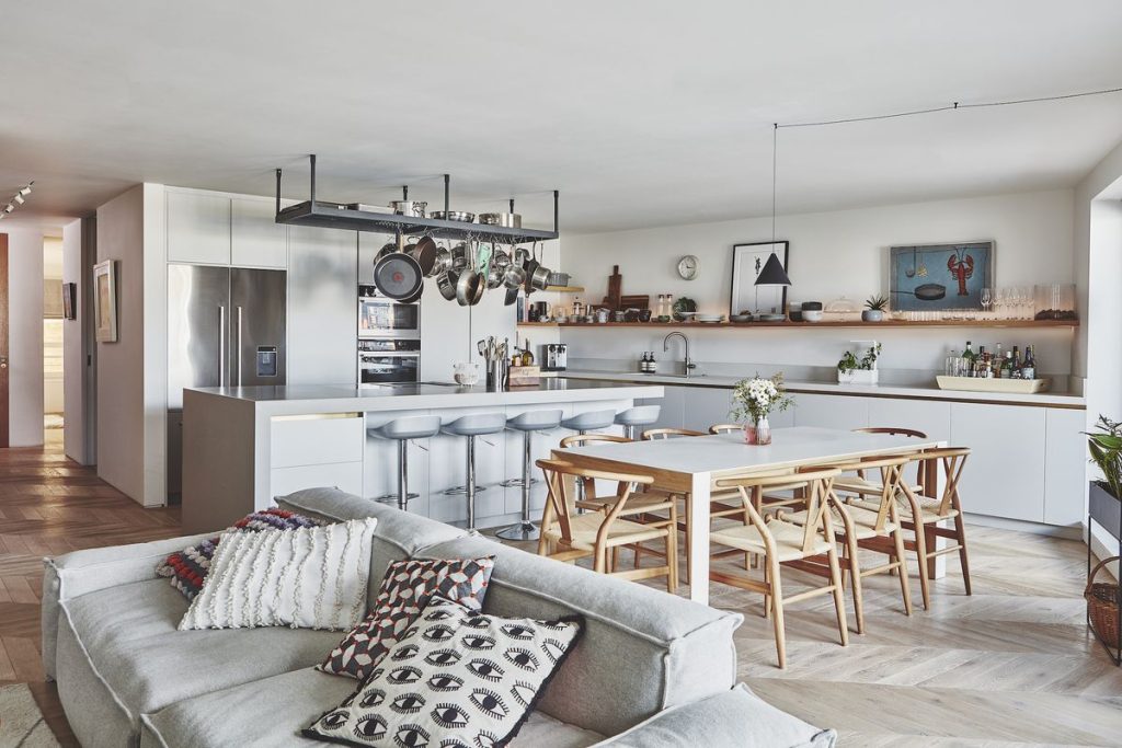mẫu nội thất phòng khách và bếp 40m2