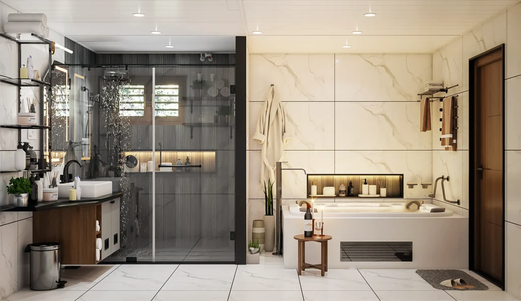 nội thất nhà tắm hiện đại cho căn hộ chung cư