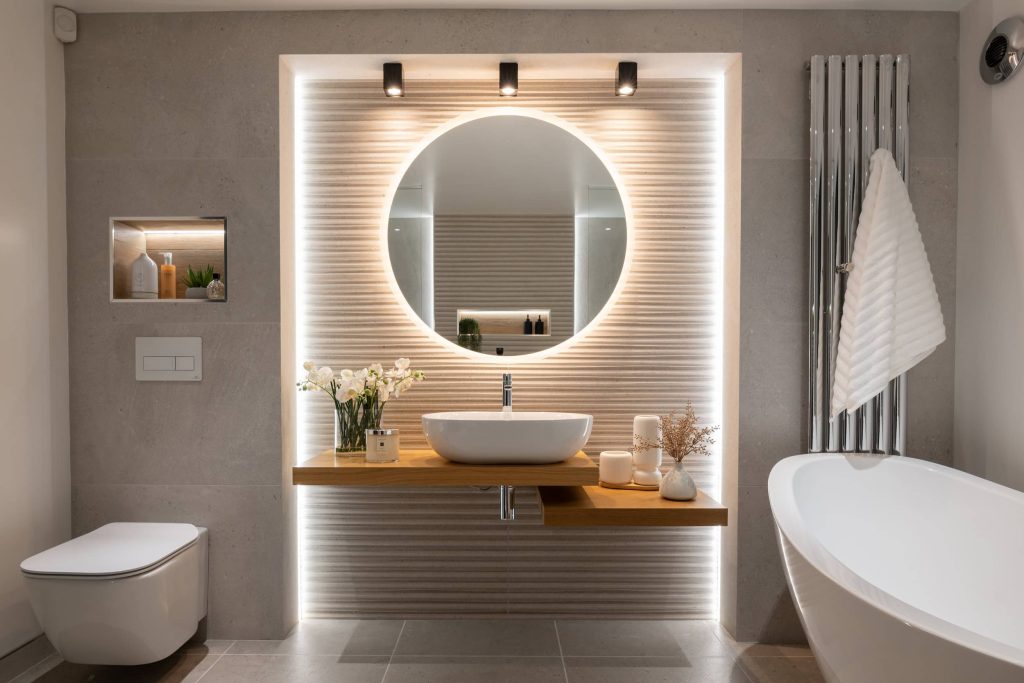 thiết kế nội thất nhà tắm căn hộ chung cư sang trọng