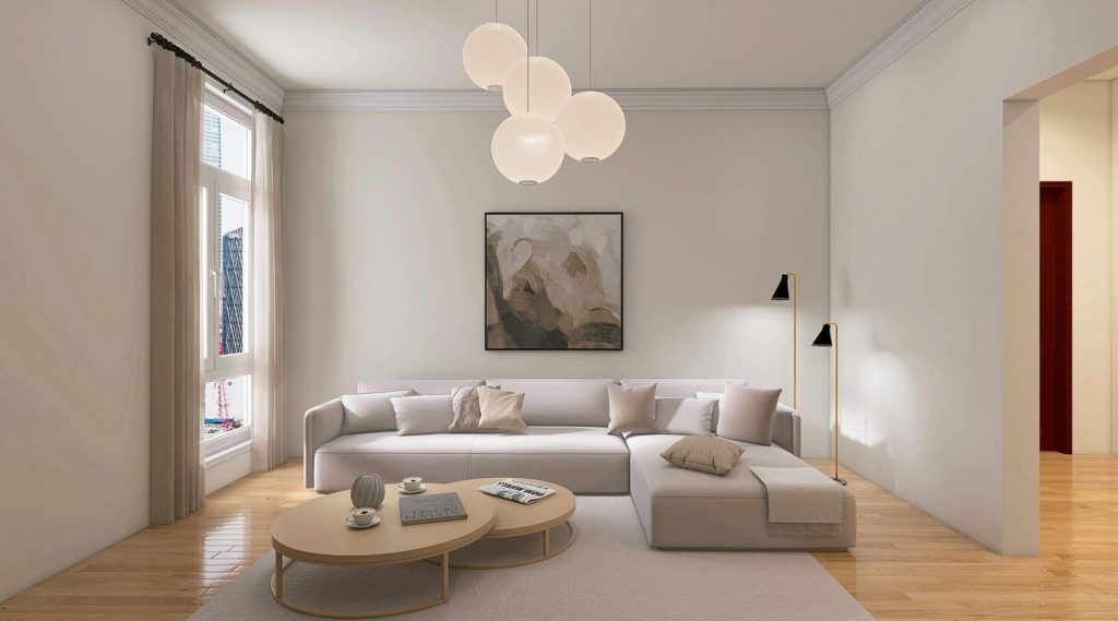 Mẫu phong cách Minimalism sử dụng tranh tối giản