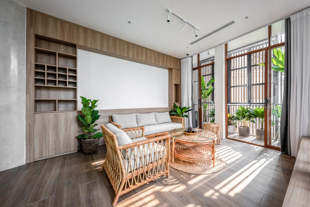phong cách nội thất rustic làm từ chất liệu thô sơ