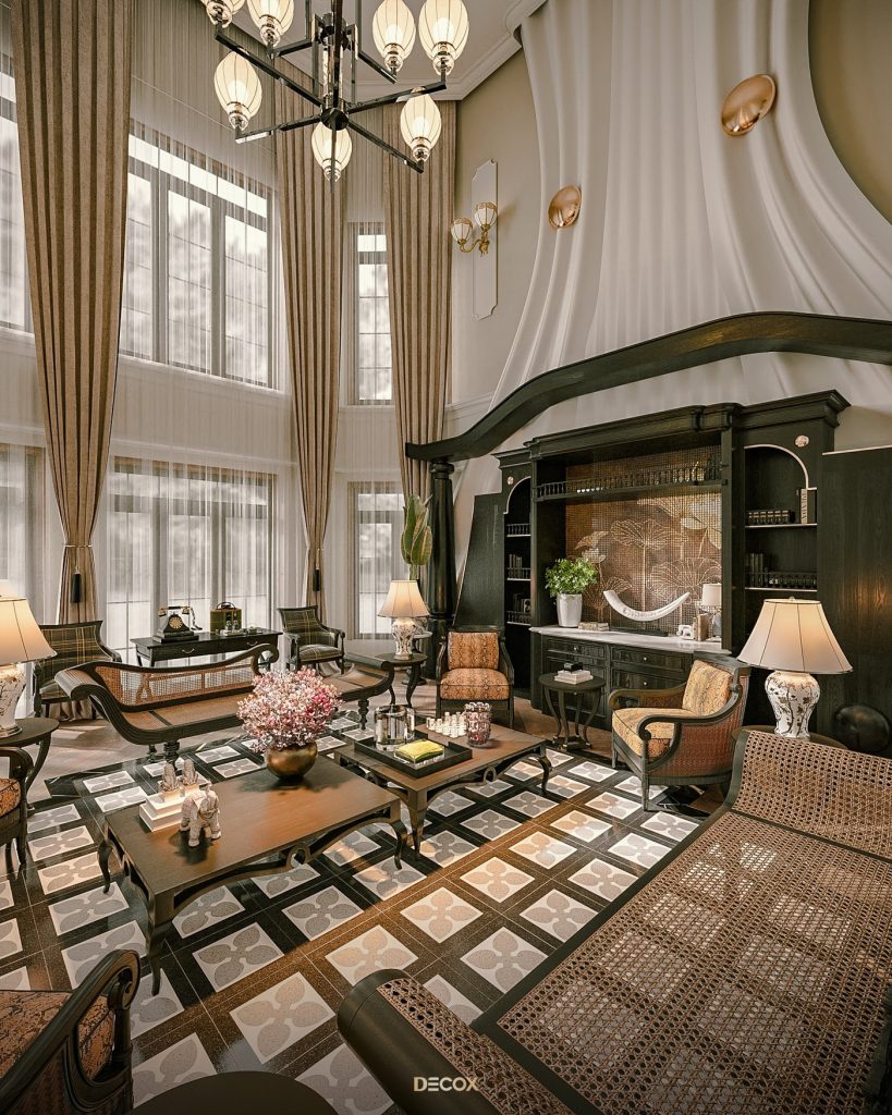 phong cách nội thất vintage cho phòng khách