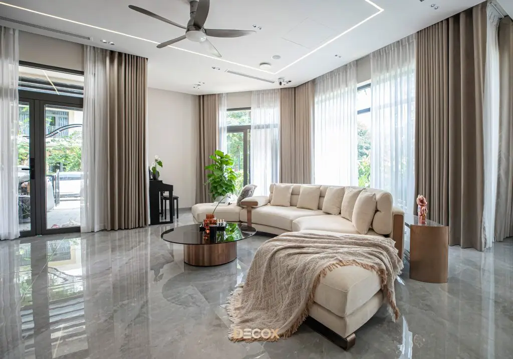 phong cách thiết kế nội thất đương đại kết hợp Ánh sáng tự nhiên