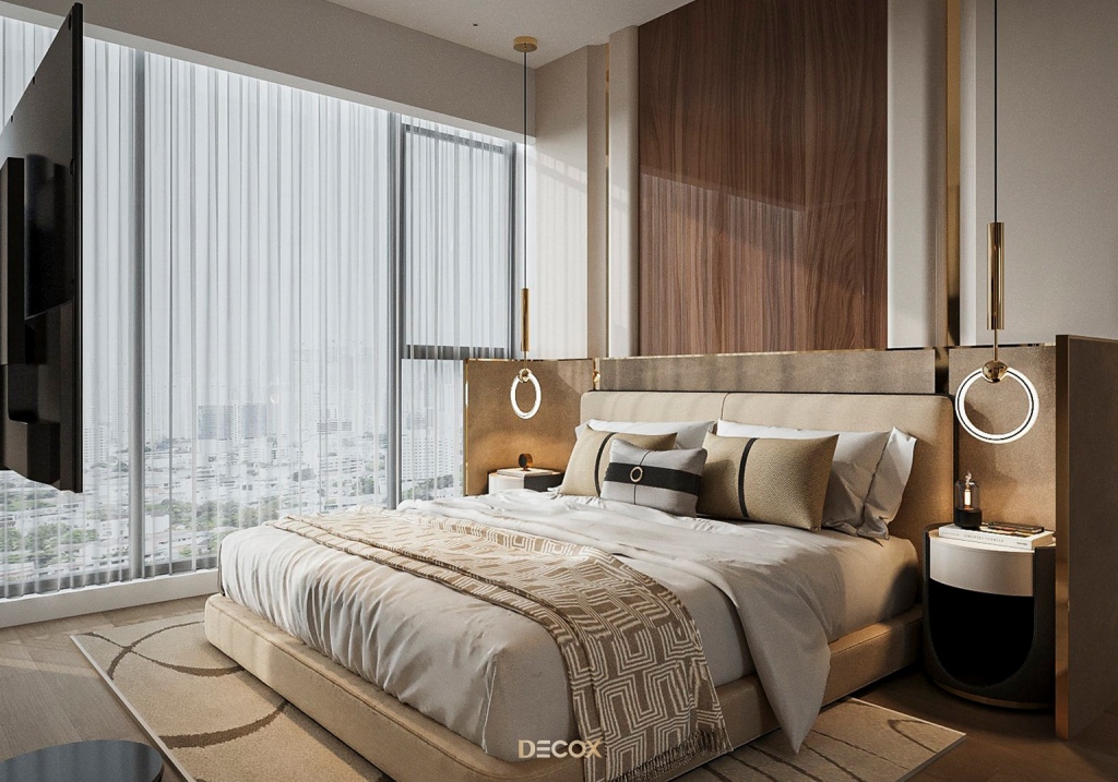 thiết kế nội thất chung cư 1 phòng ngủ phân chia khu vực rõ ràng