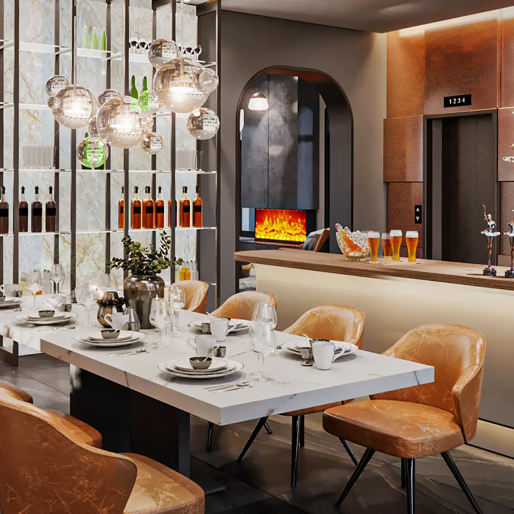 thiết kế nội thất chung cư 100m2 cho nhà bếp với ánh sáng và hút mùi 