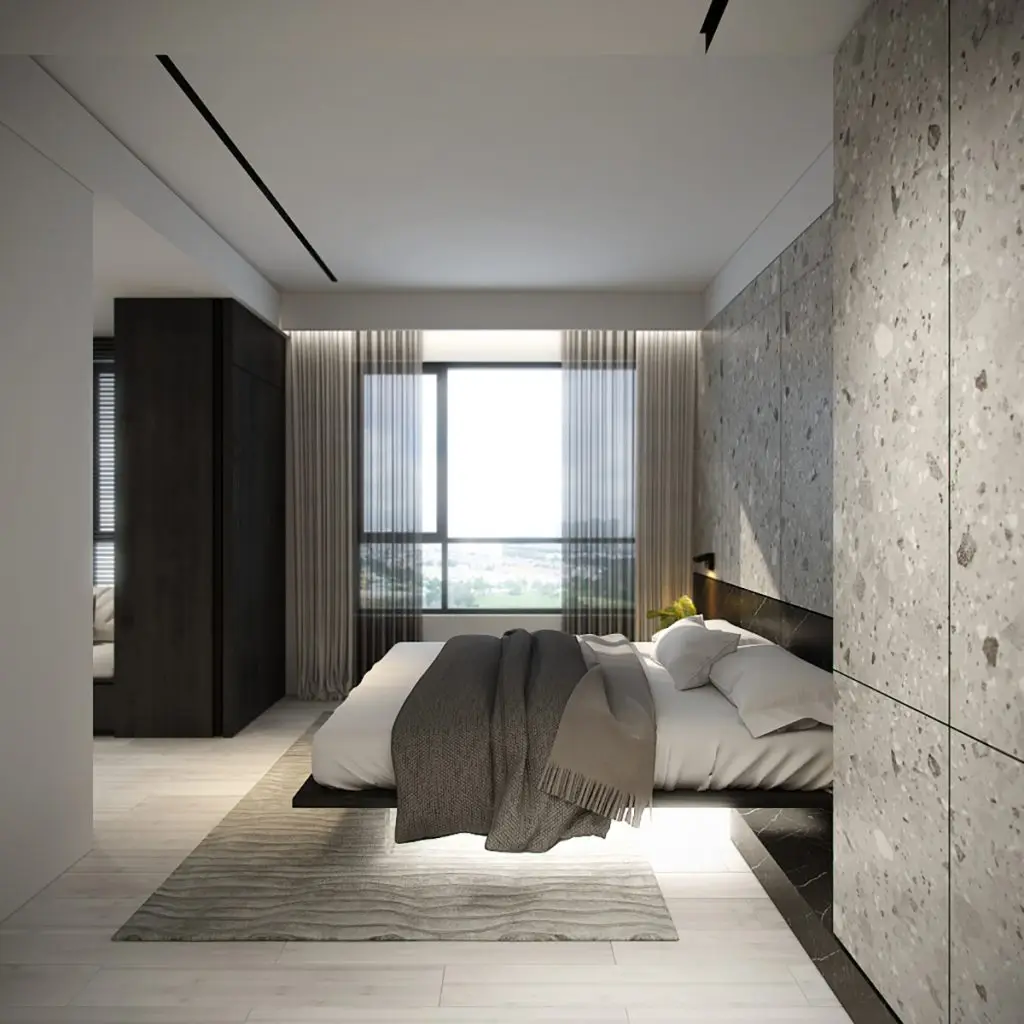 thiết kế nội thất chung cư 100m2 bố trí 2 phòng ngủ