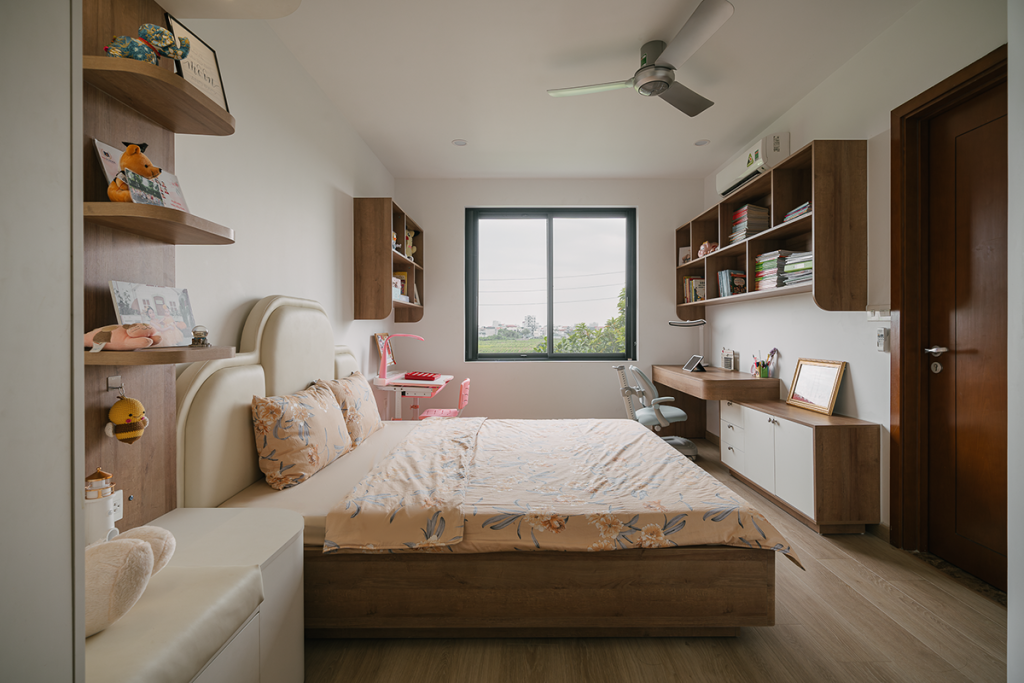 thiết kế nội thất chung cư 2 phòng ngủ có bé gái
