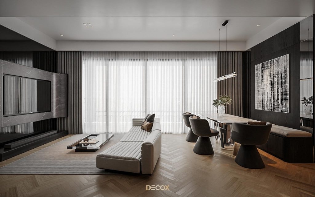 thiết kế nội thất chung cư 50m2 phong cách hiện đại