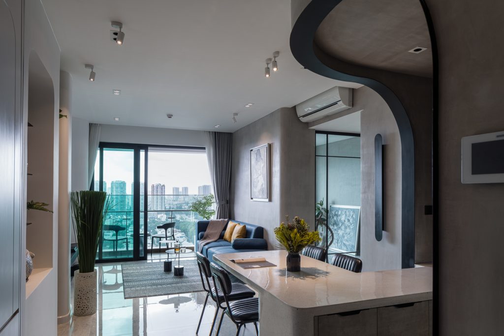 thiết kế nội thất chung cư 55m2 tận dụng từng centimet