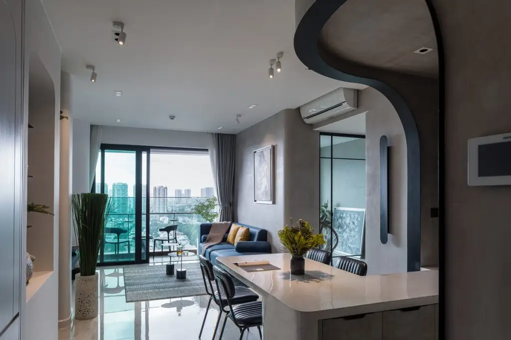 thiết kế nội thất chung cư 60m2 tận dụng ánh sáng tự nhiên