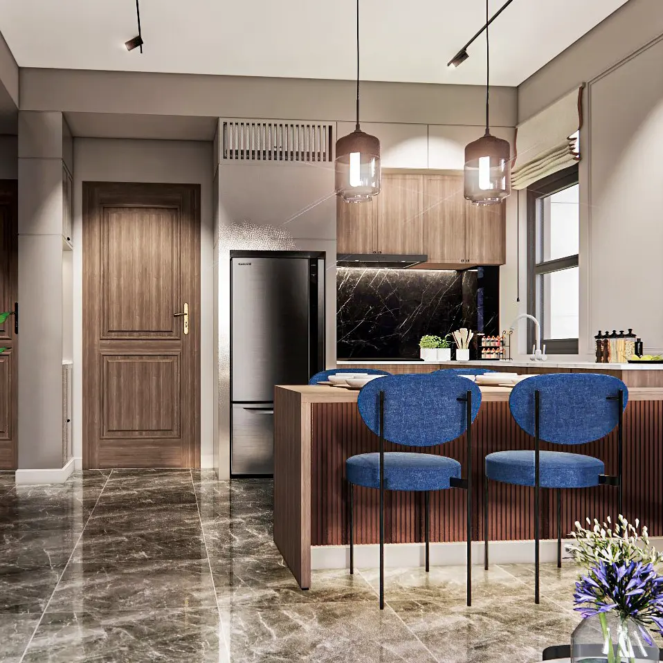 thiết kế nội thất chung cư 70m2 với 3 phòng ngủ