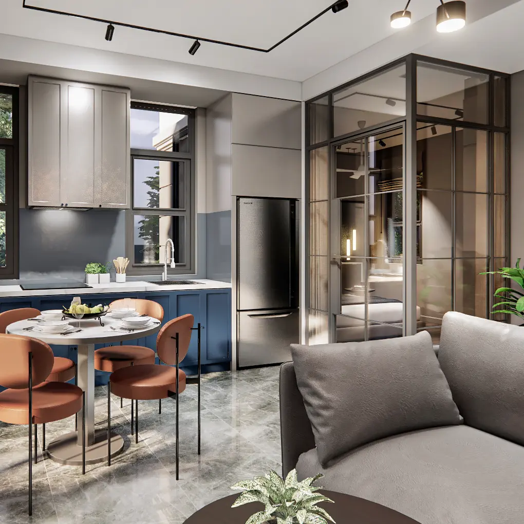 thiết kế nội thất chung cư 70m2 có 3 phòng ngủ thoáng đãng