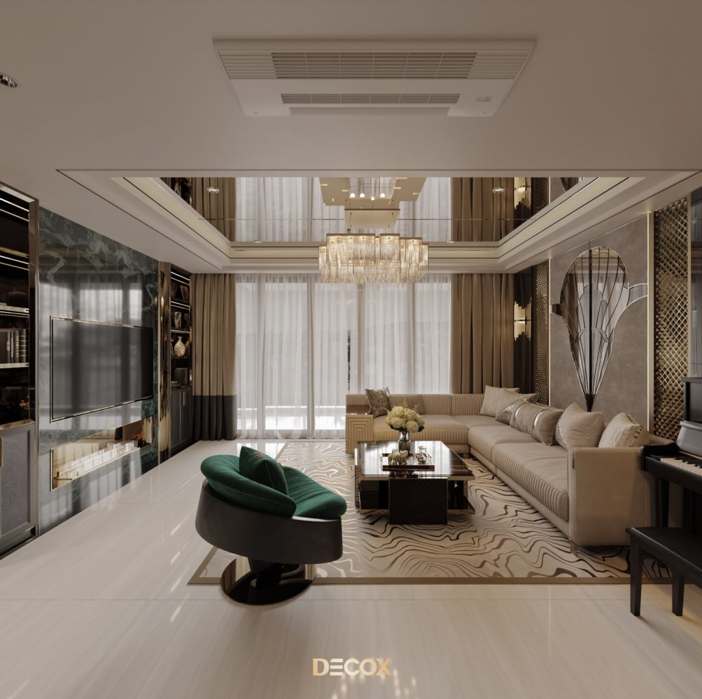 thiết kế nội thất chung cư 90m2 xa hoa, lộng lẫy