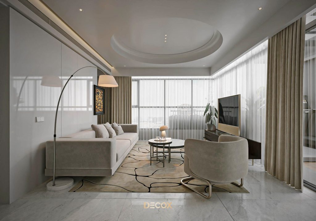 thiết kế nội thất chung cư 90m2 cho phòng khách
