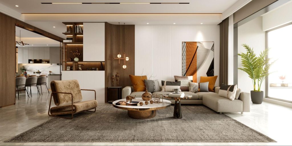 Thiết kế nội thất phòng khách hiện đại, tinh tế