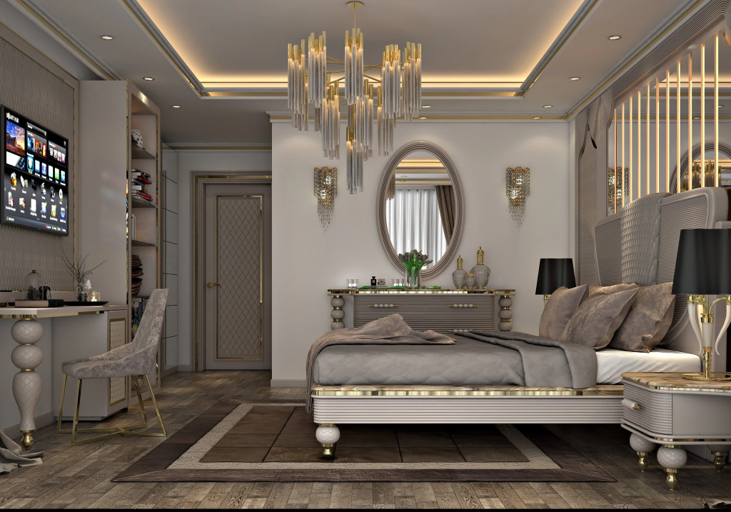 thiết kế nội thất luxury cho phòng ngủ căn hộ chung cư