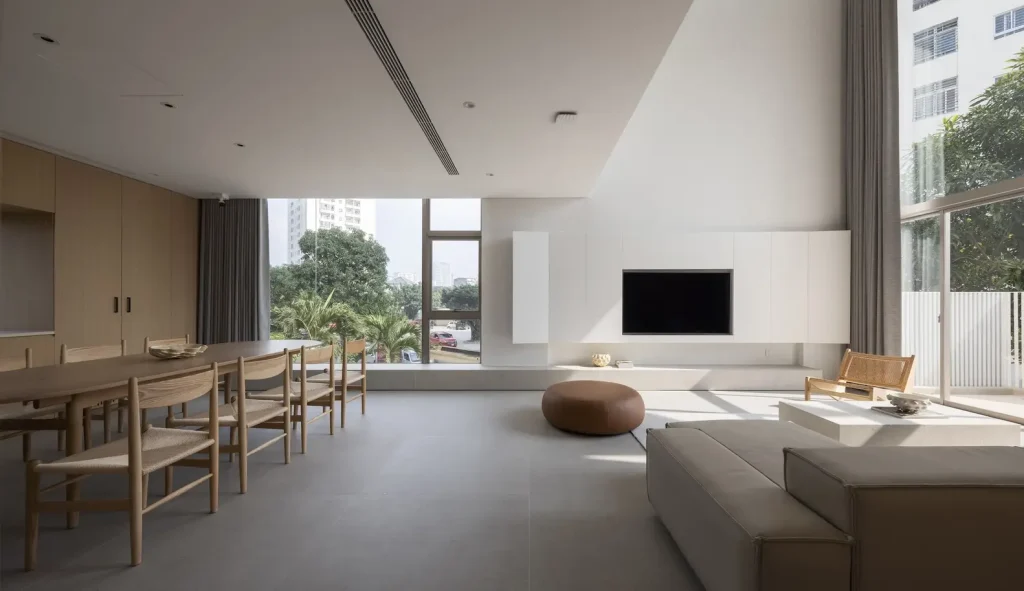 thiết kế nội thất nhà liền kề tối giản