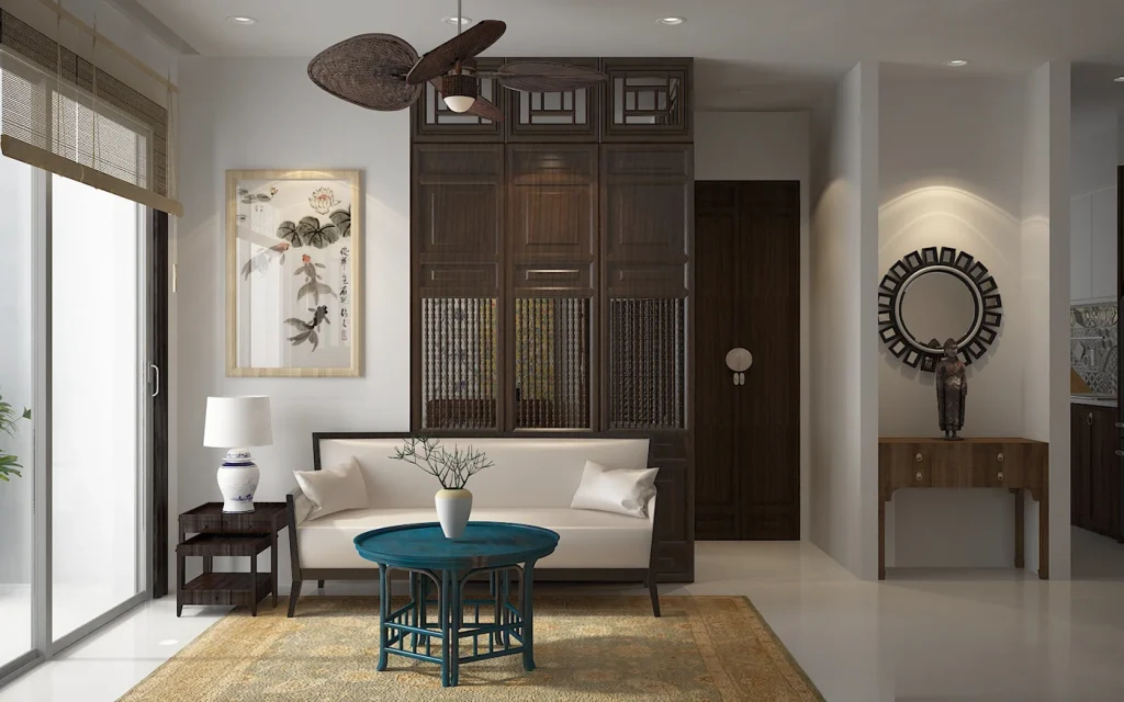 Thiết kế nội thất nhà phố phong cách Đông Dương đẹp truyền thống