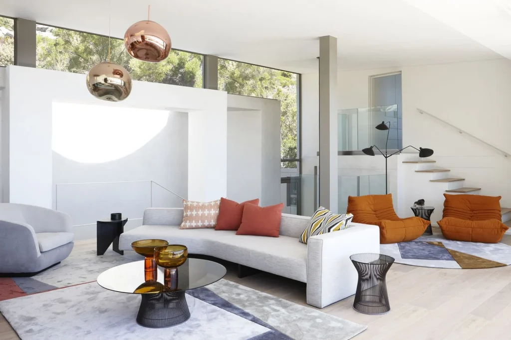 Thiết kế nội thất nhà phố với hình học cơ bản