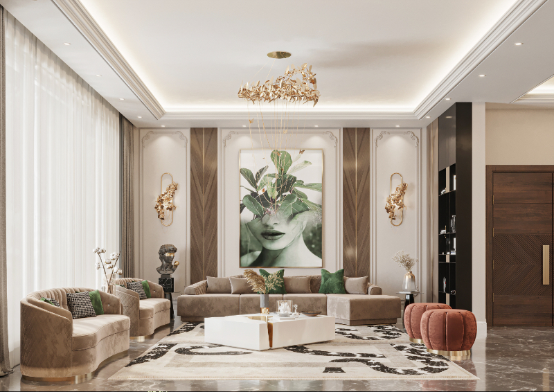Thiết kế nội thất nhà phố luxury thời thượng