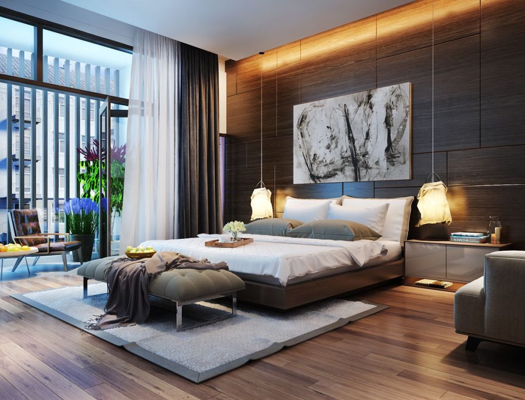 Thiết kế nội thất phòng ngủ hiện đại cho nhà phố