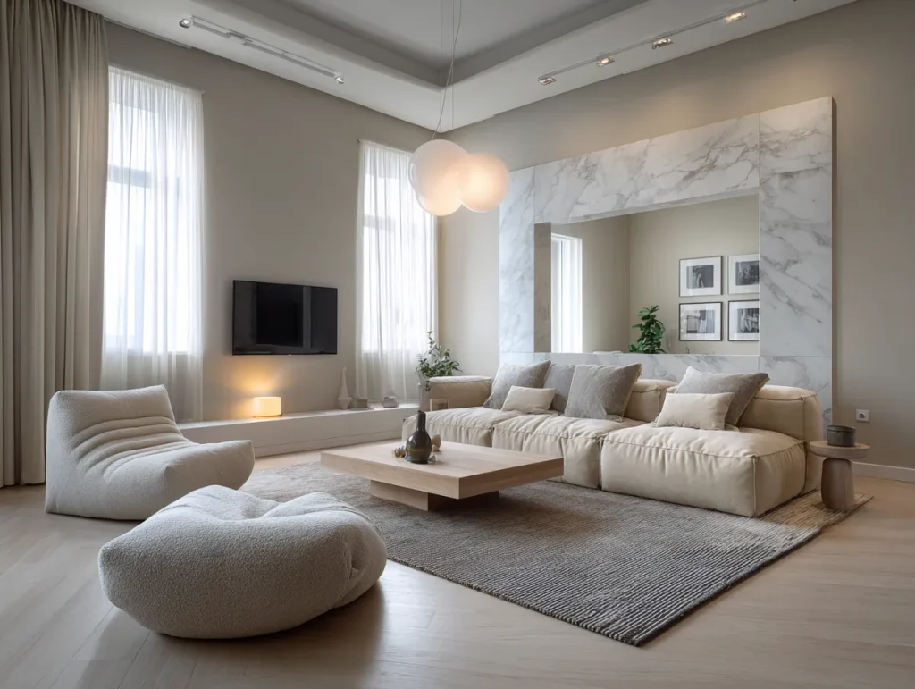 Thiết kế nội thất phòng khách đơn giản, tinh tế