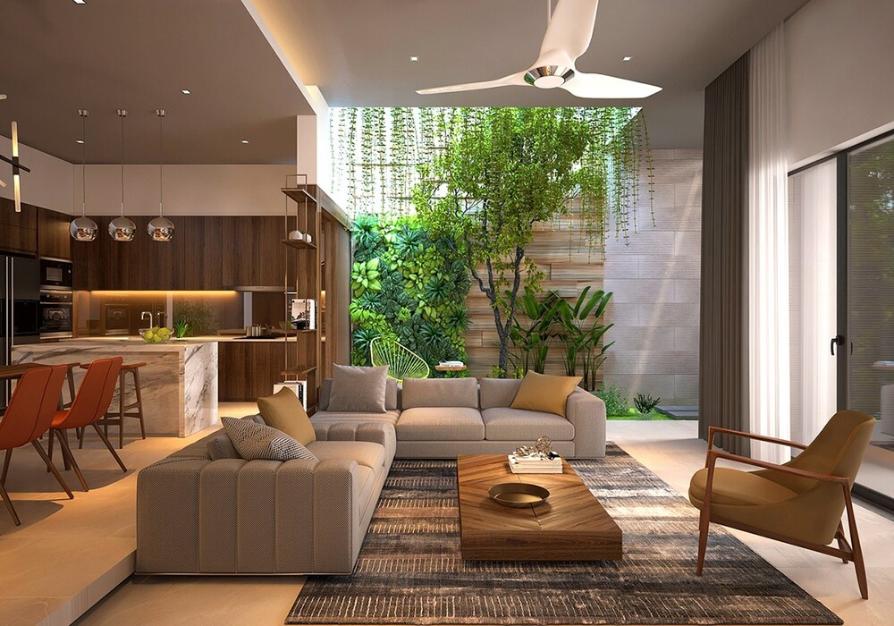 Thiết kế nội thất phòng khách nhà cấp 4 hiện đại