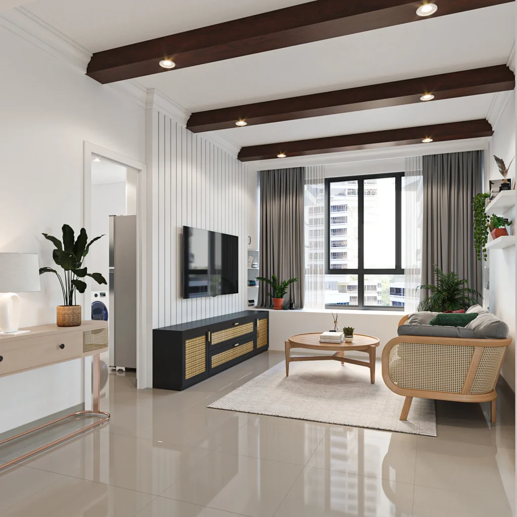 Thiết kế nội thất phòng khách chung cư 2 phòng ngủ