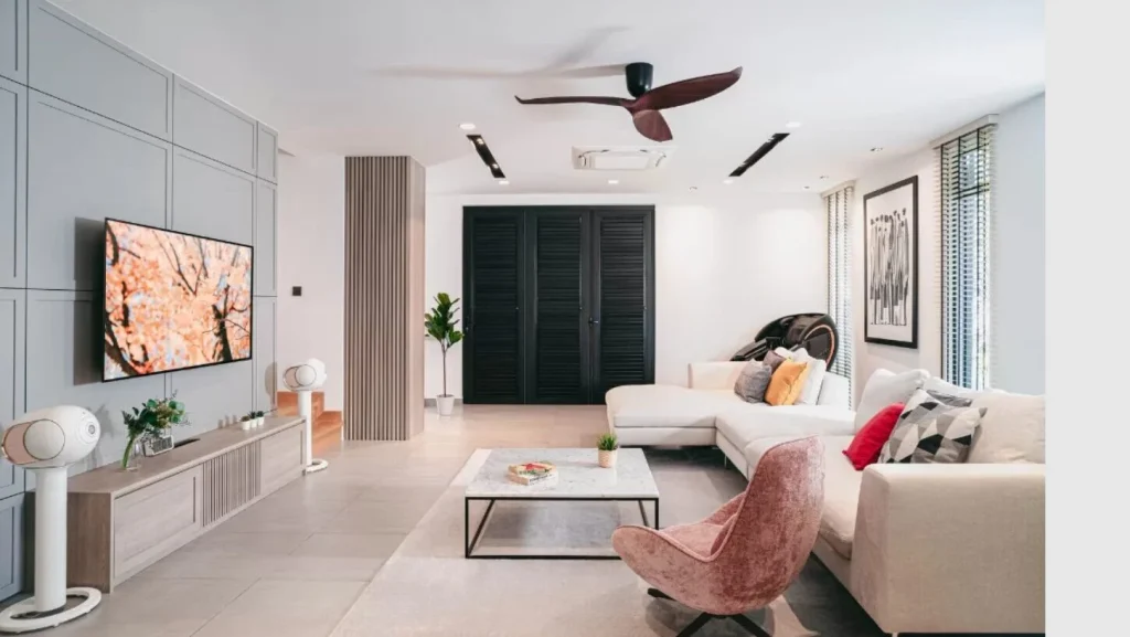 Thiết kế nội thất phòng khách tối giản