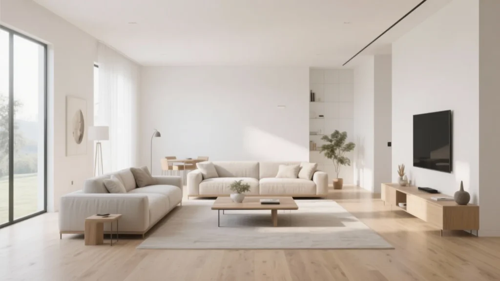 Thiết kế nội thất phòng khách theo phong cách tối giản