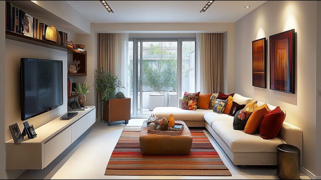 Thiết kế nội thất phòng khách phong cách rustic