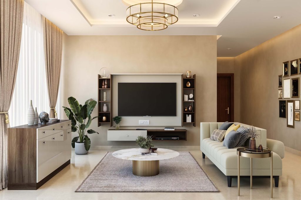 Thiết kế nội thất phòng khách 25m2 hiện đại