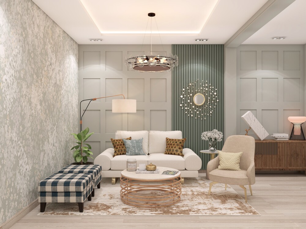 mẫu thiết kế nội thất phòng khách nhà ống tone màu pastel