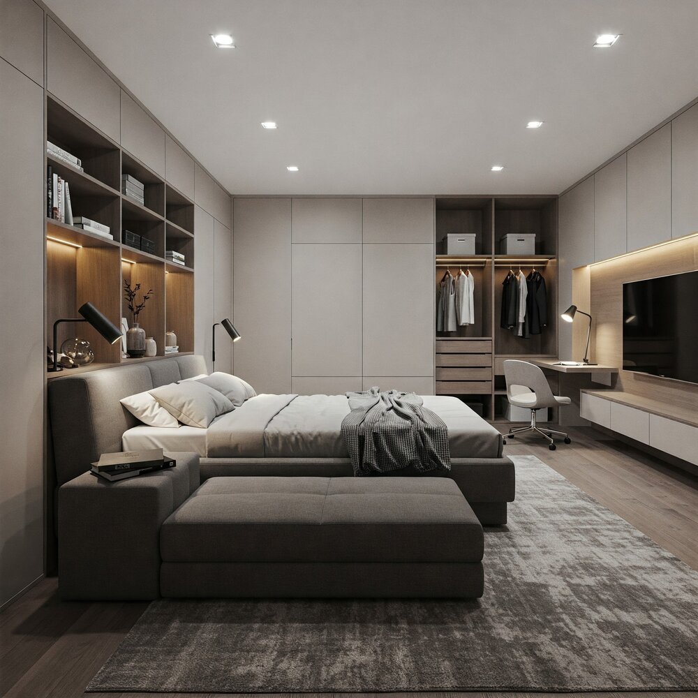 Mẫu thiết kế nội thất phòng ngủ 20m2