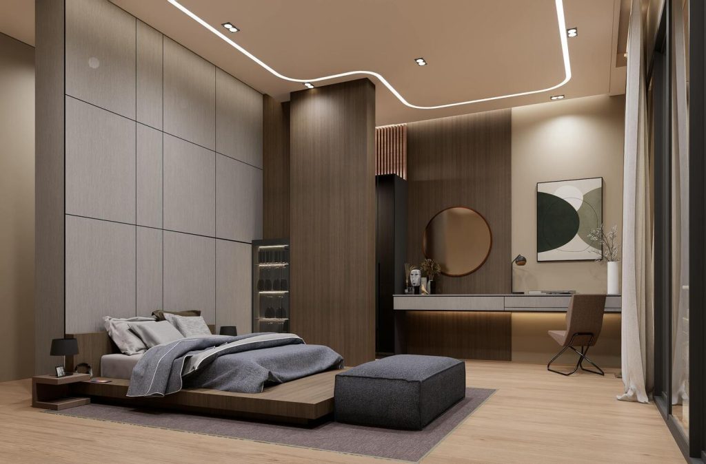 Mẫu thiết kế nội thất phòng ngủ tối giản, hiện đại