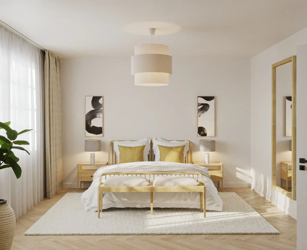 Mẫu thiết kế nội thất phòng ngủ phong cách Bắc Âu nhẹ nhàng