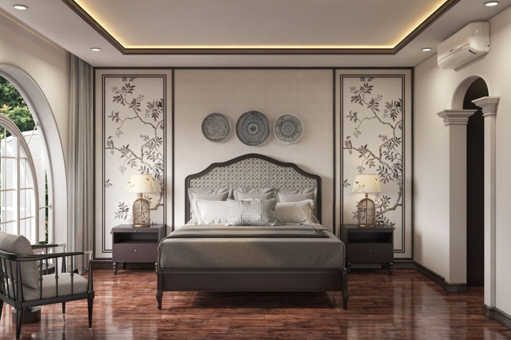 Mẫu thiết kế nội thất phòng ngủ Đông Dương