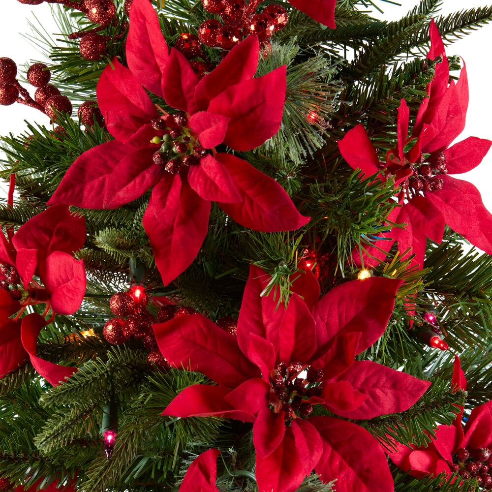 trang trí cây thông noel với bông trạng nguyên