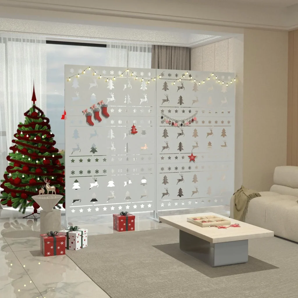 trang trí noel bằng vách ngăn tiết kiệm diện tích