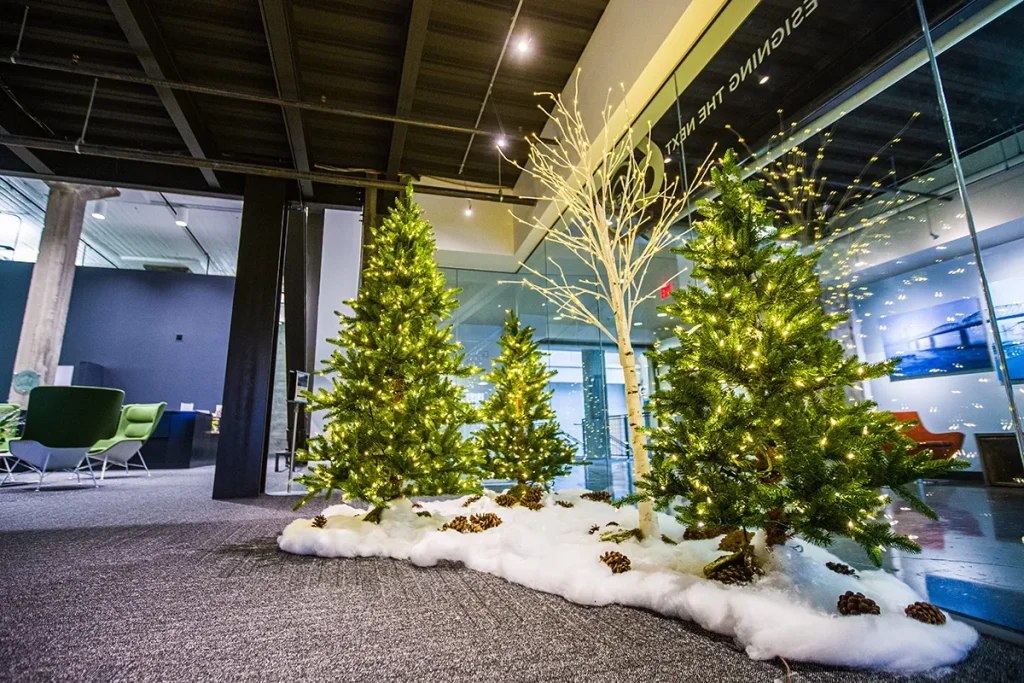 trang trí noel đồng màu giúp tổng thể hài hoà