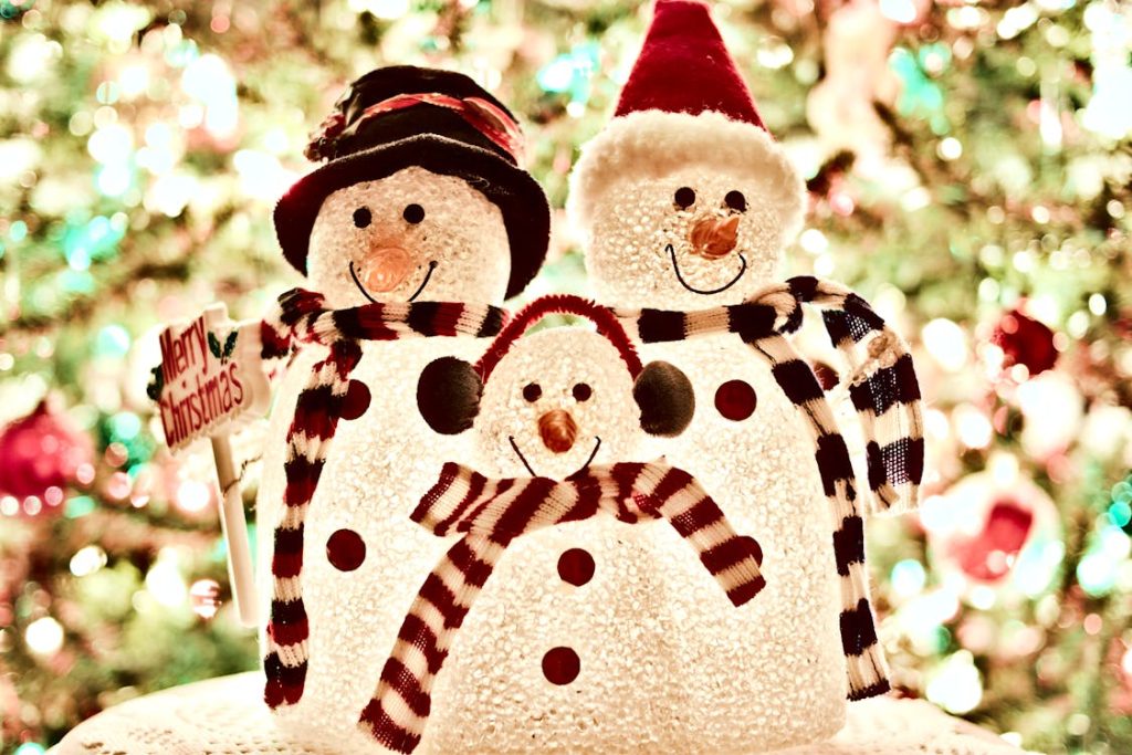 trang trí noel bằng người tuyết