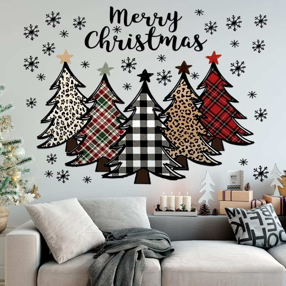 trang trí noel quán cafe bằng dán decal tường