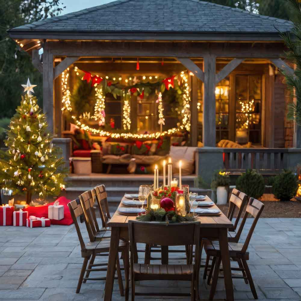 trang trí noel tại nhà ở sân trước