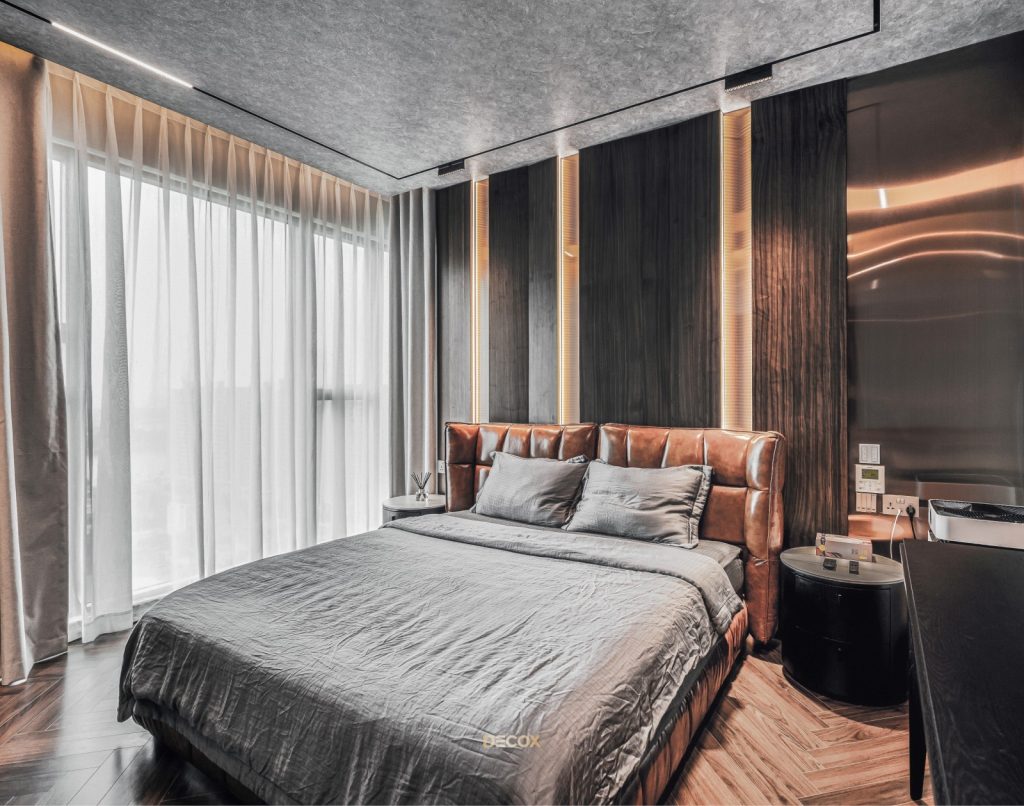 decor phong ngủ bằng dây đèn LED