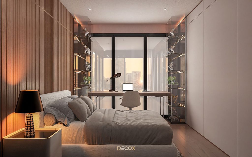 decor phong ngủ với góc làm việc yên tĩnh
