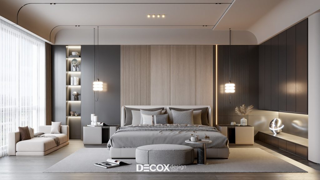 decor phong ngủ với sofa