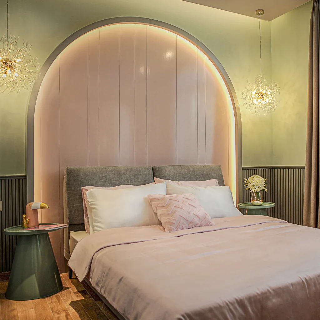 decor phong ngủ bằng đèn thả chill