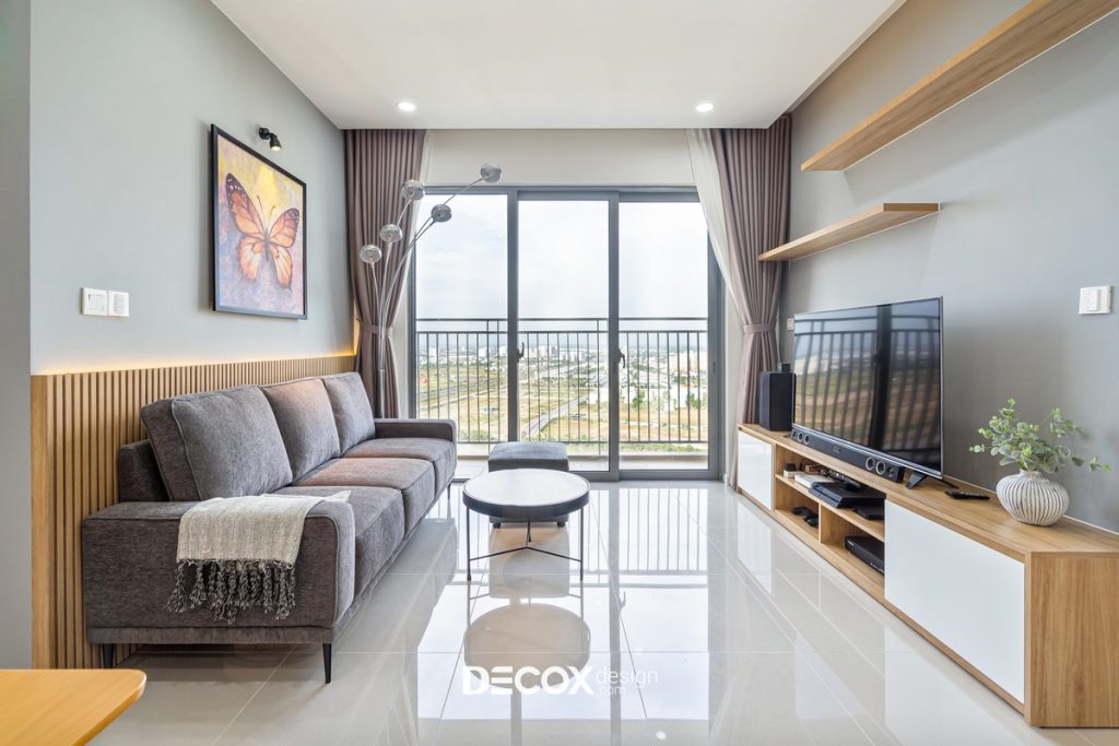 gạch lát nền phòng khách tối giản