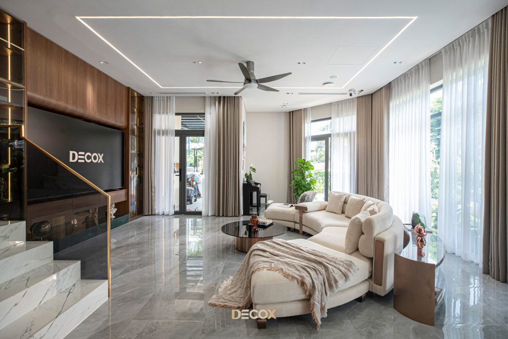lựa chọn gạch lát nền phòng khách phù hợp phong cách kiến trúc